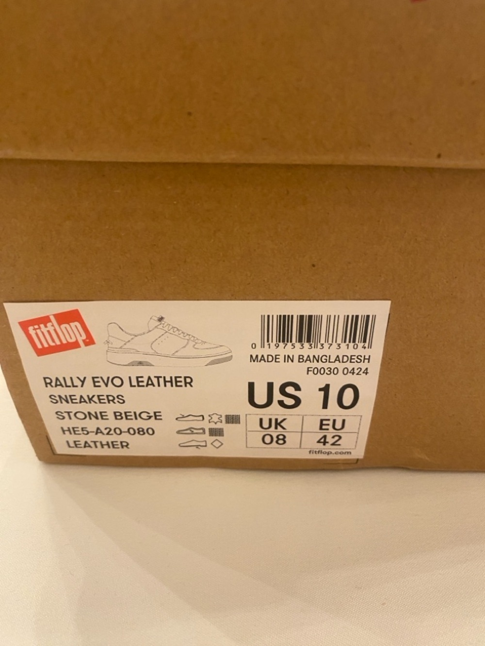 Fitflop Women’s Biege Tan Rally Evo Leather Sneaker New size 10 - Picture 2 of 10